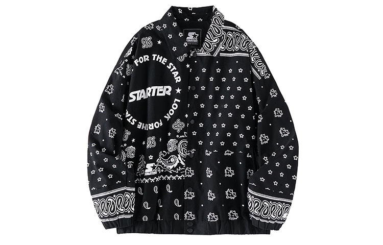 STARTER 2023 Spring Paisley Pattern Casual Loose Jacket Unisex STG3C1014M-BK01