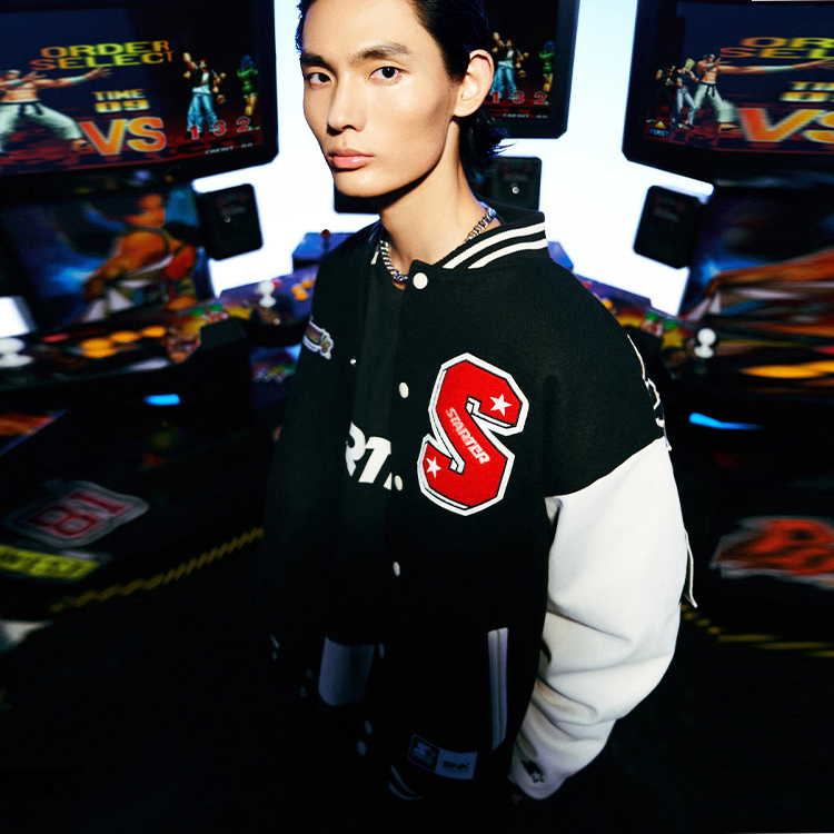 Details for Jaket Kolaborasi STARTER × King of Fighters Casual Patchwork. STG4C2899M
