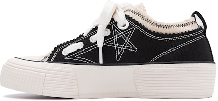 STARTER 'Black Star Embroidery American Retro Patchwork Lace-Up Low-Top Platform Canvas' STG3S6007M-BK02 STARTER 'Black Star Embroidery American Retro Patchwork Lace-Up Low-Top Platform Canvas' STG3S6007M-BK02