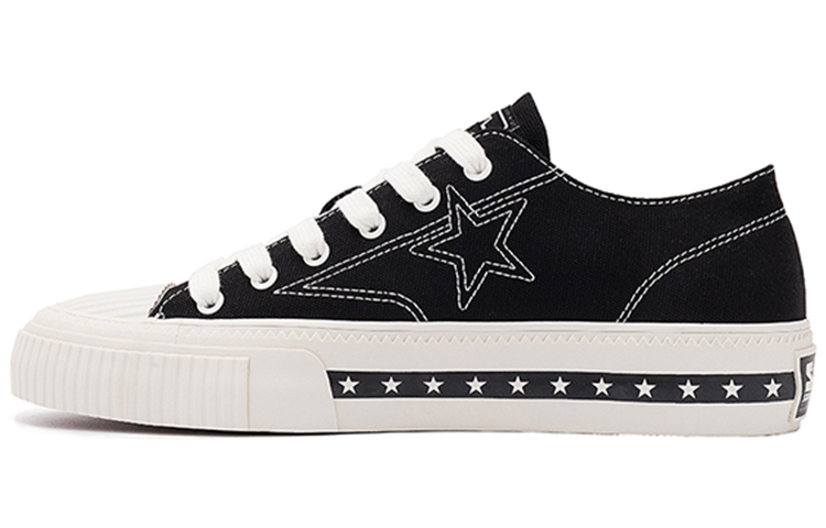 STARTER 'Embroidered Stars Retro American Street Low-Top Canvas - Black' STG2S6010M-BK01