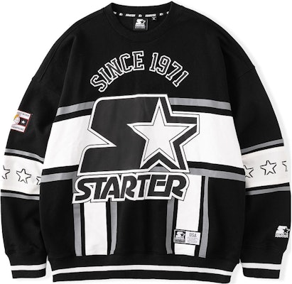 STARTER Retro Hitam Pullover Sweatshirt dengan Cetak Logo Bintang. STH4C1202 Order STARTER Retro Hitam Pullover Sweatshirt dengan Cetak Logo Bintang. STH4C1202