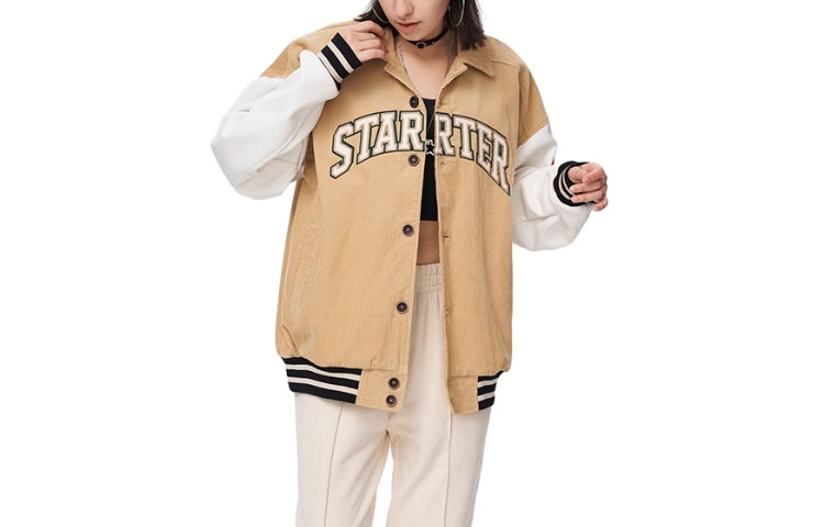 STARTER Academy Style Badge Print Baseball Jacket Unisex STG3C1007M