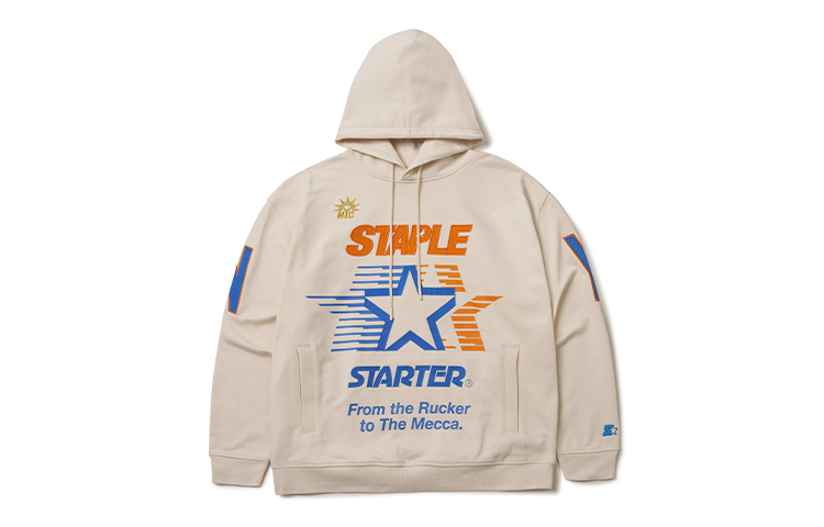 STARTER Big Logo Embroidered Pullover Hoodie Unisex Birch White SA34HD102U