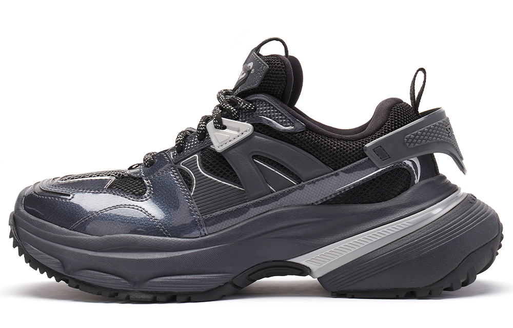 STARTER Black Chunky Dad Shoes Casual Durable Low-Top Sneakers. SF41CH001M-BKS
