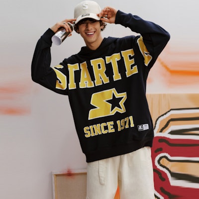 STARTER 拼色logo圖案連帽衫 男女款 STI1C0804M 3