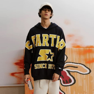 STARTER 拼色logo圖案連帽衫 男女款 STI1C0804M 1