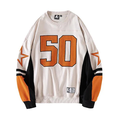 STARTER Colorblock Graphic Crewneck Pullover Sweatshirt Unisex STG4C1208_TK