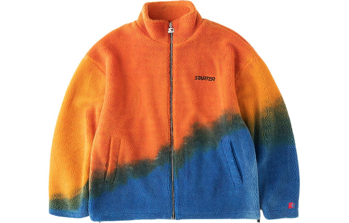 STARTER Contrast Lettering Zip-Up Jacket Blue/Orange STH4C1007