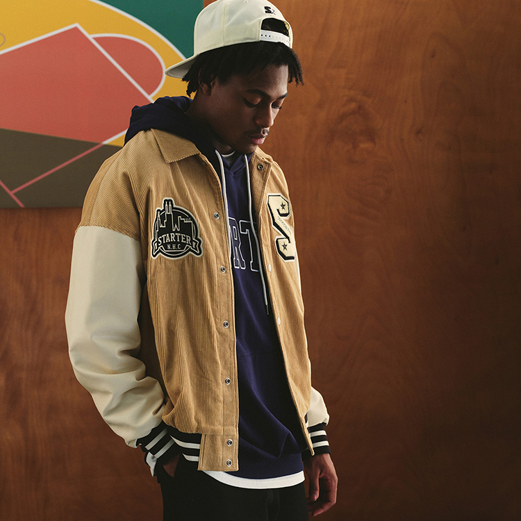 Cheap Jaket Varsity Unisex Vintage Corduroy Letterman STARTER. STH3C1001M