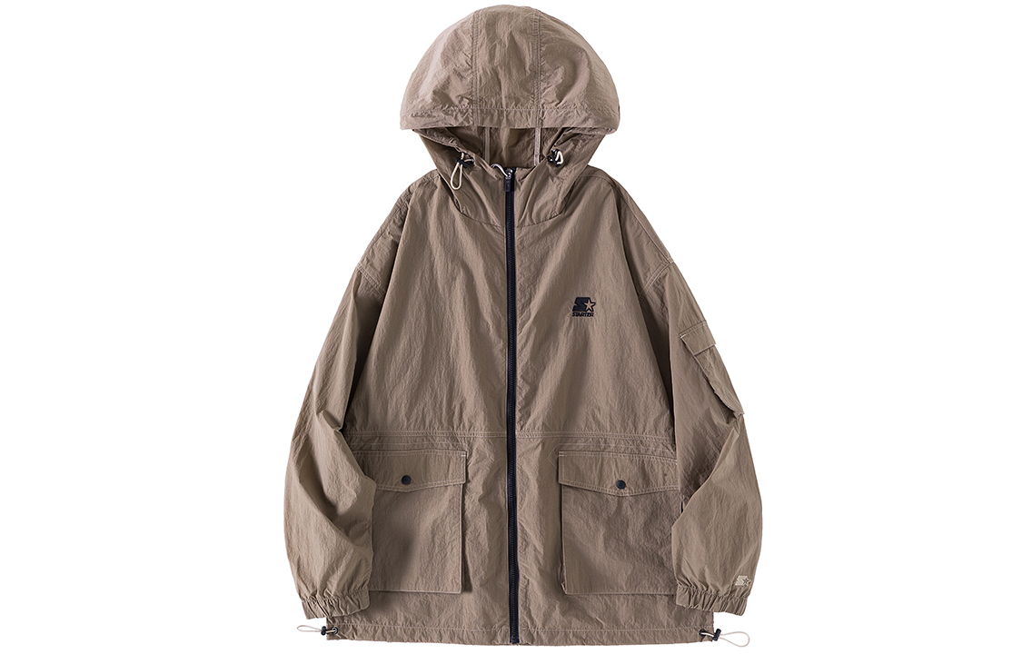STARTER Drawstring Hooded Zip Jacket Peachwood Brown STG2C0301M-BR12