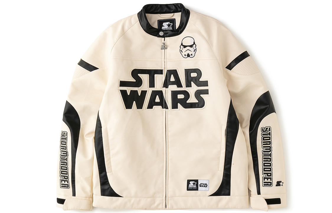 STARTER Fleece-Lined Zip Jacket Unisex - Birch White STH4C6997M-WH13