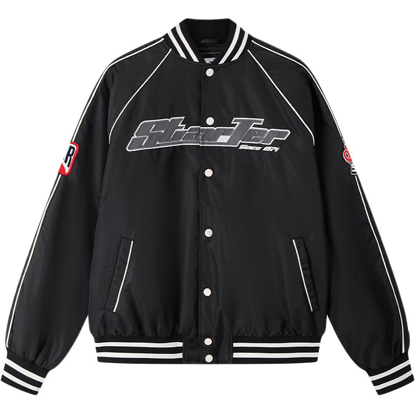 STARTER FW24 Unisex Casual Fashion Baseball Jacket - Black SA44BJ003U