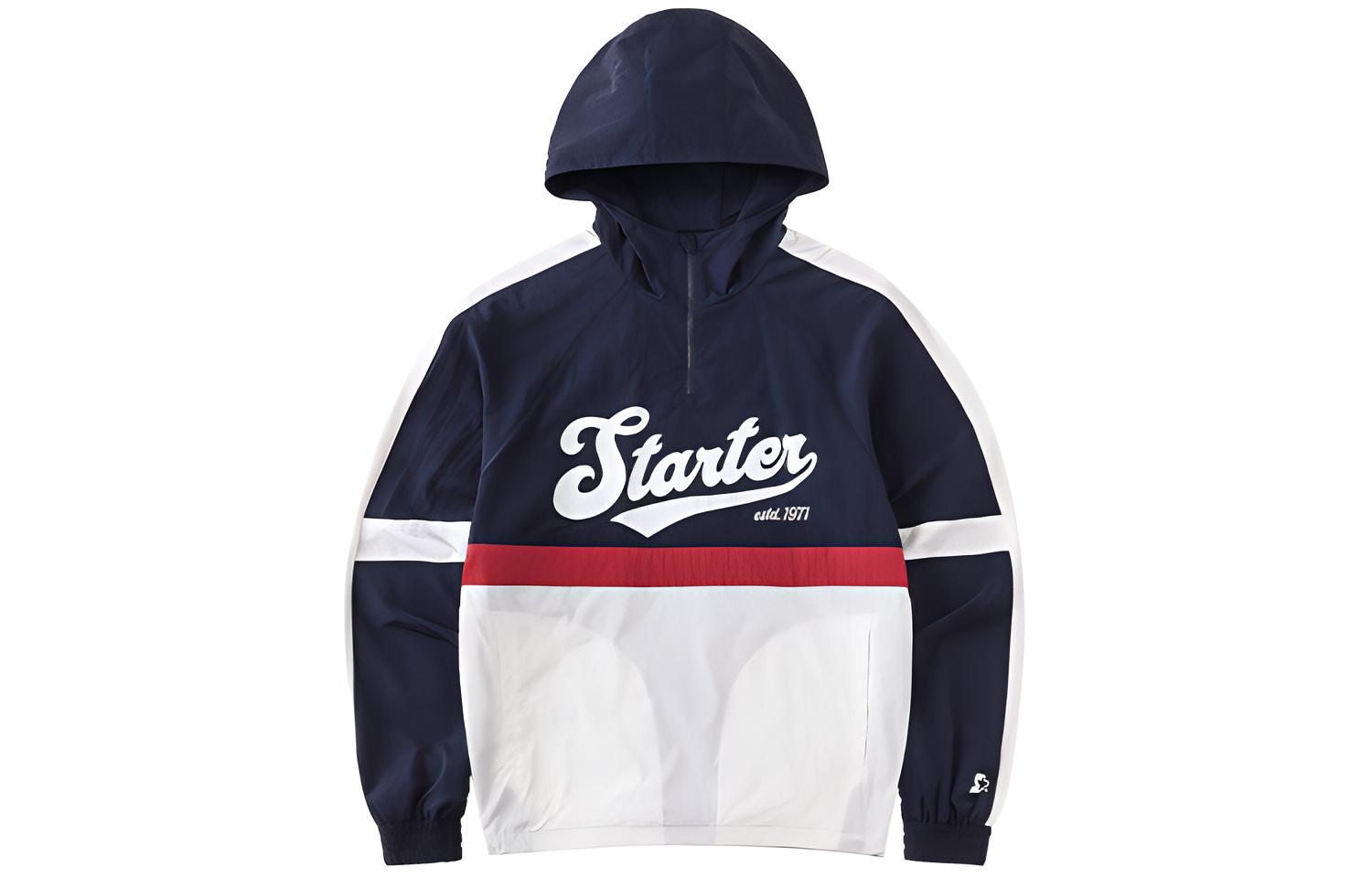 STARTER Half-Zip Logo Print Hoodie Jacket Unisex - Deep Blue STDI2C1002M-NV02