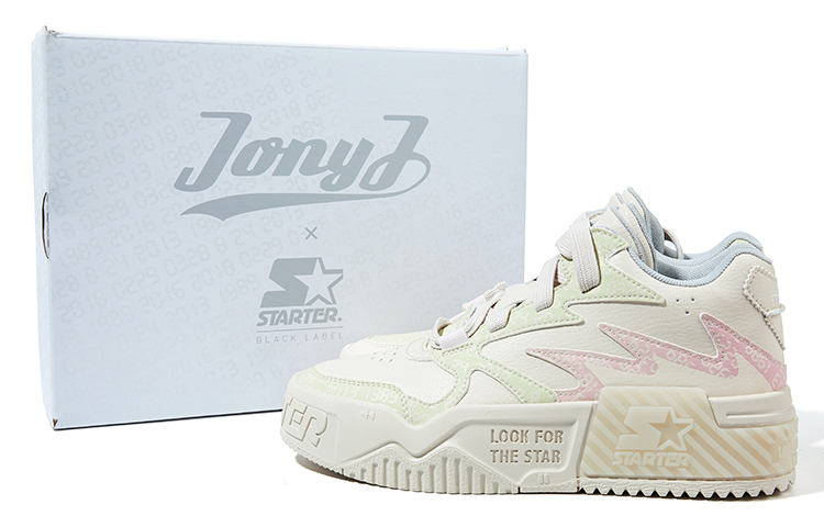 Cheap 스타터 조니 제이 x 로우탑 '화이트 핑크 블루' STG3S6079M-WH13