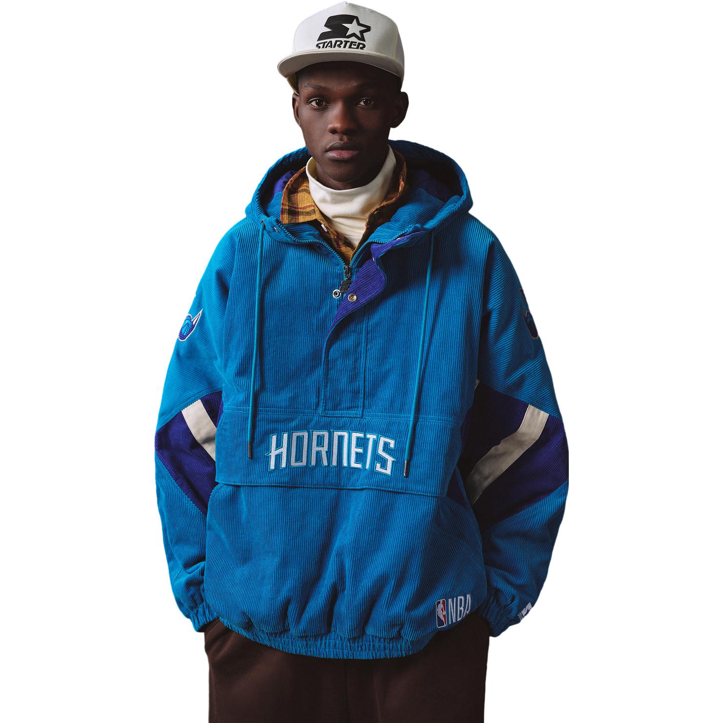 Lookbook STARTER Jaket Hoodie Tebal Bordir Huruf Unisex - Bee Blue. STH4C2798M