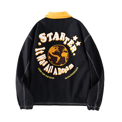STARTER Letter Print Vintage Loose Fit Jacket - Unisex STG4C1014M