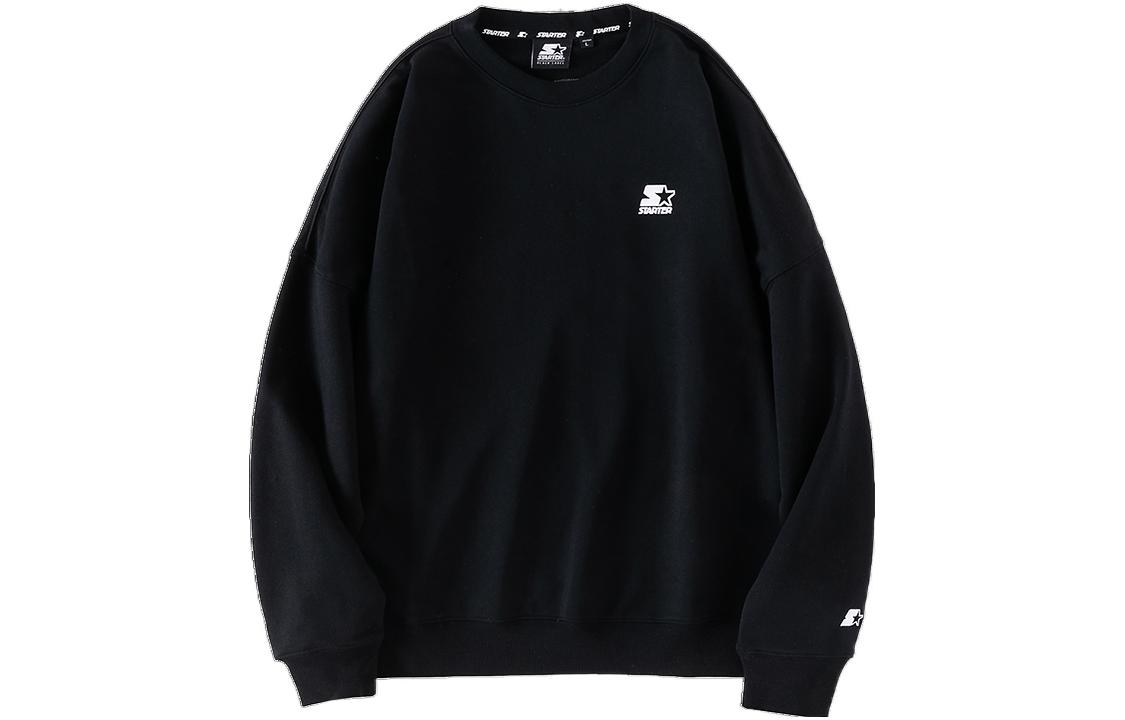 STARTER Letter Printed Crewneck Sweatshirt Unisex Black STG4C1207M-BK01