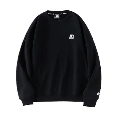 STARTER Letter Printed Crewneck Sweatshirt Unisex Black STG4C1207M-BK01