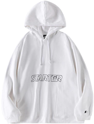 STARTER Letter Printed Hoodie Unisex White Pullover Sweatshirt STH1C0819-WH01 Buy STARTER Letter Printed Hoodie Unisex White Pullover Sweatshirt STH1C0819-WH01