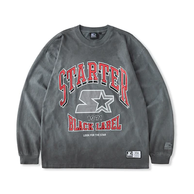 STARTER Logo Print Crewneck Pullover Sweatshirt Unisex Grey STH4C1392M-GY02