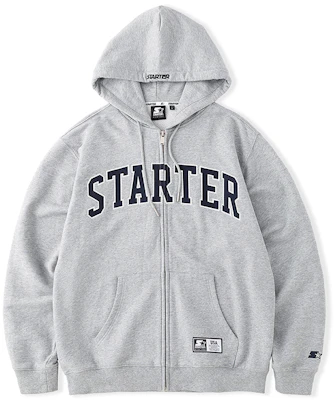 STARTER Logo Print Loose Fit Zip Hoodie Unisex Light Heather Gray STH4C0601M-MG02 Buy STARTER Logo Print Loose Fit Zip Hoodie Unisex Light Heather Gray STH4C0601M-MG02