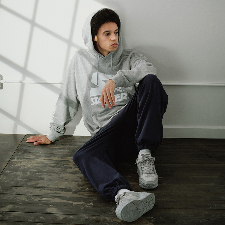 Purchase Sudadera con Capucha Unisex STARTER Logo Gris Claro. STH3C0812M