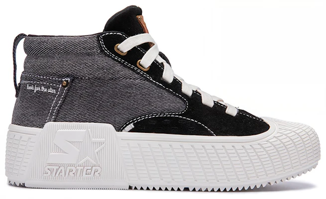 STARTER Mid Top ''Denim Patchwork Zwart'' STF4S6001M-BK01 Order STARTER Mid Top ''Denim Patchwork Zwart'' STF4S6001M-BK01