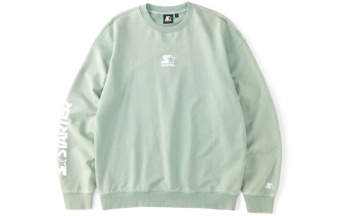 STARTER Minimalist 3M Reflective Logo Pullover Sweatshirt Unisex Light Green STH3C1217M