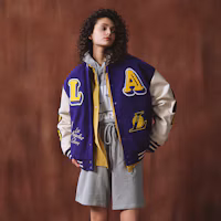 Details for STARTER NBA Lakers Retro Letter Patch Purple Varsity Jacket Unisex STH4C2895M-PU09