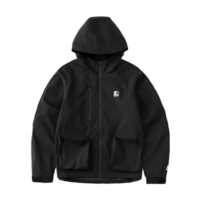 STARTER Oversized Black Pocket Hoodie Jacket Unisex Casual Wear STDI2C1001M