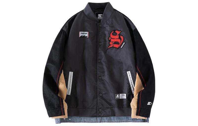 Order STARTER Patchwork Jaket Baseball Unisex Kelabu Lembut. STG4C2298M
