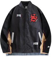 Order Chaqueta Unisex Béisbol STARTER Gris Suave - Diseño Patchwork y Botones. STG4C2298M