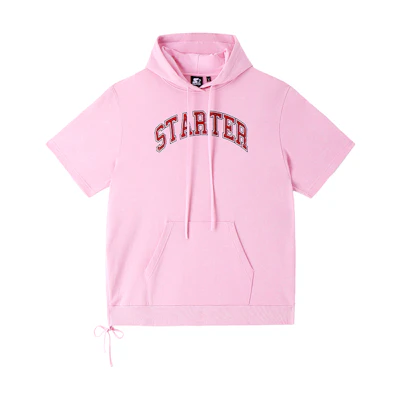 STARTER Pink Oversized Logo Print Hoodie T-Shirt Unisex Casual Wear SA42HD001F