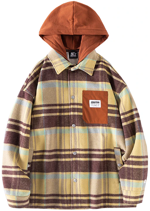 starter-plaid-patch-detachable-hood-woven-jacket-unisex-yellow-stg-4-c1015-m-ye-02