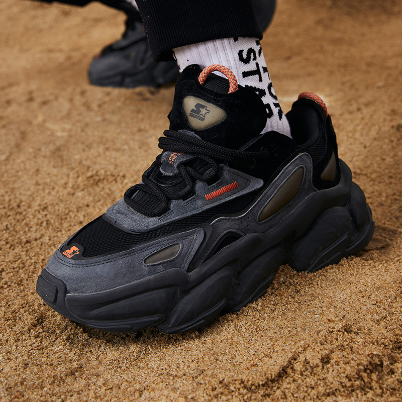 Details for Sepatu Pria Low-Top Starter Rock Layer 'Hitam Abu' - Seri Sepatu Nyaman STF4S2006M-BK12