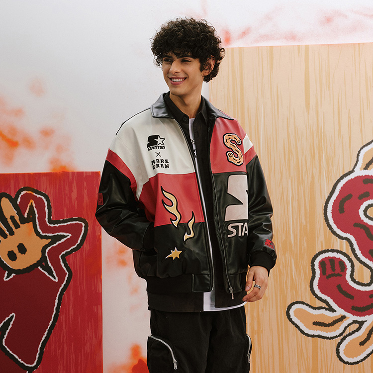 Shop STARTER Jaket Unisex Rabbit Series Patchwork Logo Hitam STI1C1099M-BK01