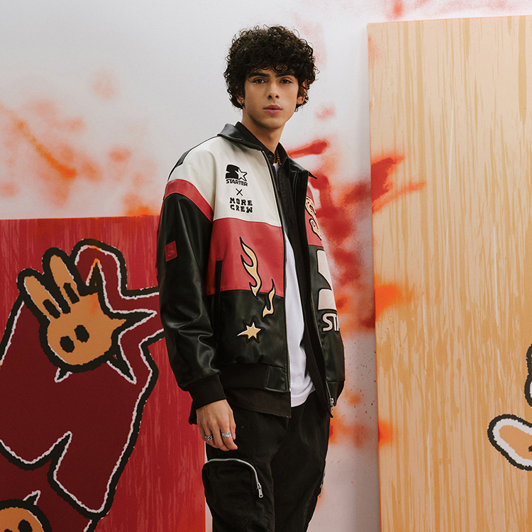 Details for STARTER Jaket Unisex Rabbit Series Patchwork Logo Hitam STI1C1099M-BK01