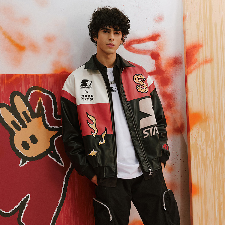 Sizing STARTER Jaket Unisex Rabbit Series Patchwork Logo Hitam STI1C1099M-BK01