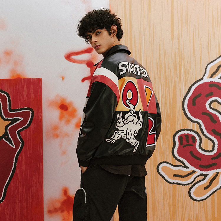 Cheap STARTER Jaket Unisex Rabbit Series Patchwork Logo Hitam STI1C1099M-BK01