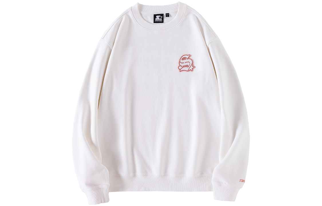 STARTER Retro Embroidered Logo Basic Crewneck Sweatshirt Unisex White STG4C1203M-WH01
