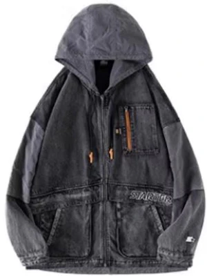 STARTER Retro Loose Fit Hooded Jacket for Men STG3C5905M Buy STARTER Retro Loose Fit Hooded Jacket for Men STG3C5905M