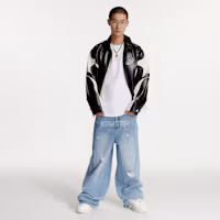 Purchase STARTER Retro Oversized Colorblock Zip-Up Leather Jacket Unisex Casual Style SA41WJ004U