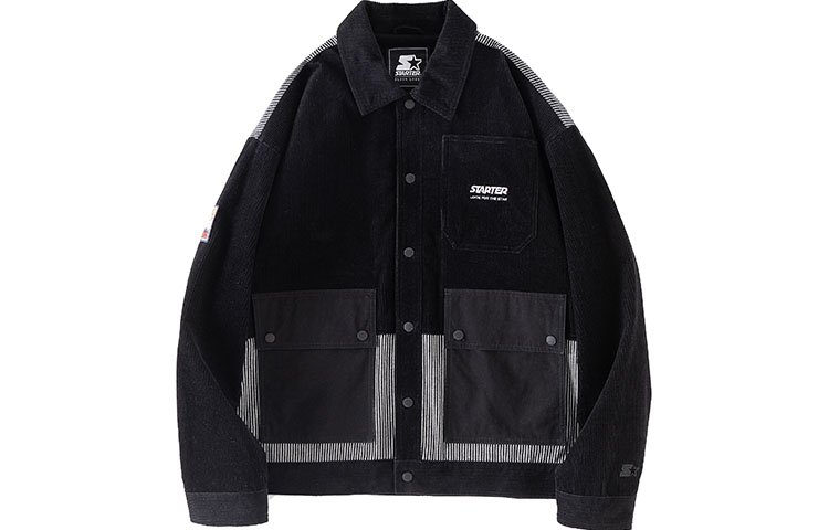 Order STARTER Jaket Corduroy Retro Patchwork Unisex Hitam STH1C1005M-BK01