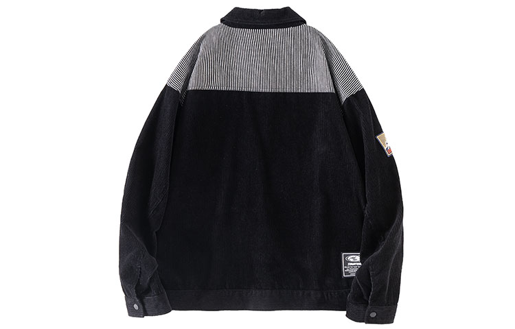 Lookbook STARTER Jaket Corduroy Retro Patchwork Unisex Hitam STH1C1005M-BK01