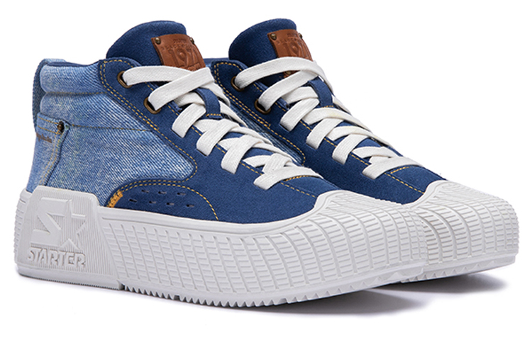 Lookbook 스타터 레트로 플랫폼 스니커즈 '데님 블루' STF4S6001M-BL06