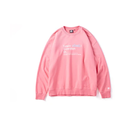 STARTER Retro Pullover Sweatshirt Unisex Loose Fit Pink Long Sleeve SA41SW003U