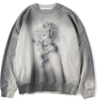 STARTER Retro Tie-Dye Dragon Print Crewneck Oversized Sweatshirt Unisex Grey SA41SW002U STARTER Retro Tie-Dye Dragon Print Crewneck Oversized Sweatshirt Unisex Grey SA41SW002U