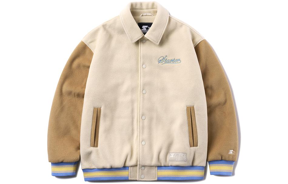 STARTER Retro Varsity Colorblock Letter Print Wool Jacket Unisex Style SA34BJ004U