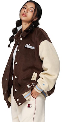 STARTER 复古拼色字母印花羊毛夹克 男女同款 SA34BJ004U Sizing STARTER 复古拼色字母印花羊毛夹克 男女同款 SA34BJ004U