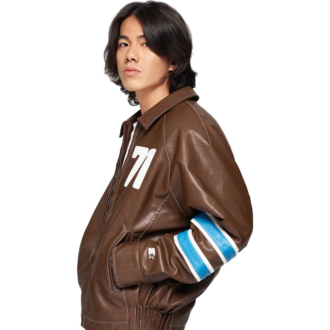 Lookbook 스타터 레트로 빈티지 루즈핏 바시티 재킷 유니섹스 스포츠웨어. SA34WJ003U